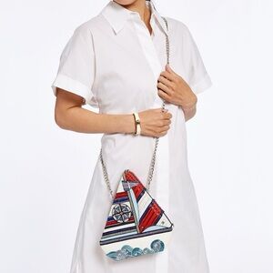 Mary Frances Beaded Sailboat Crossbody Bag